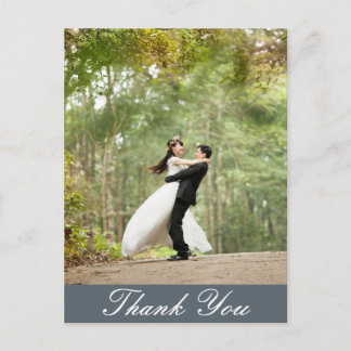 Blank - Vertikales Foto für Hochzeiten Vielen Dank Postkarte