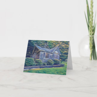 Blank Viking Trail Cabin Notecard Karte