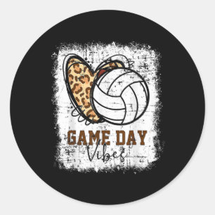Blank Volleyball Game Day Vibes Volleyball Mama Runder Aufkleber