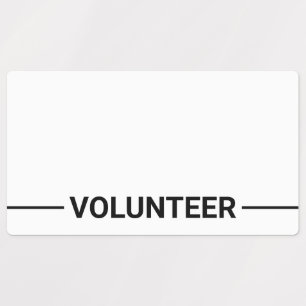 Blank Volunteer Name Abzeichen Labels Etiketten