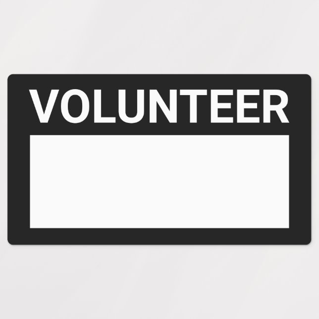 Blank Volunteer Name Badge Étiquettes (Design 1)