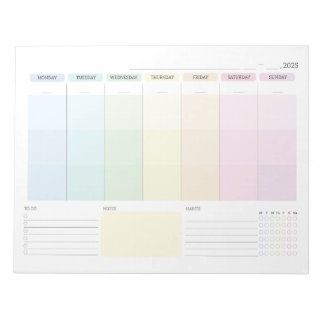 Blank Weekly Planner Notizblock