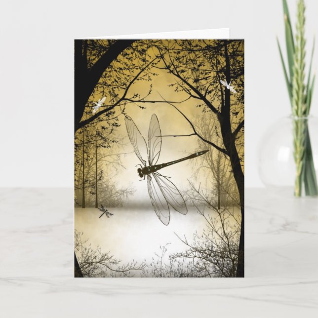 Blank Woodland Dragonfly Grußkarte Karte (Vorderseite)