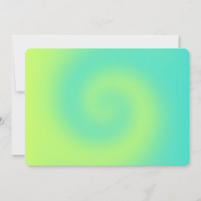 Blank Yellow Turquoise Ombre Twirl Einladung (Vorderseite)