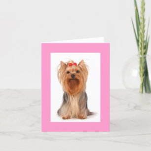 Blank Yorkshire Terrier Puppy Dog Notecard Dankeskarte