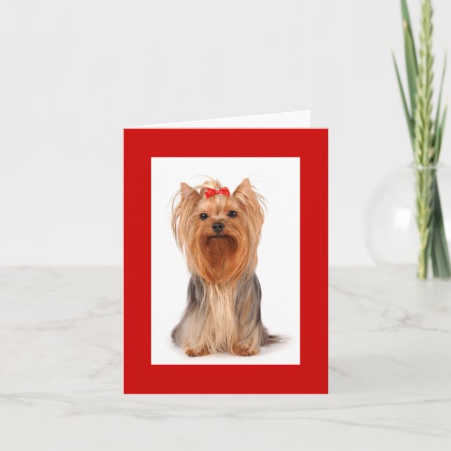Blank Yorkshire Terrier Puppy Dog Notecard Dankeskarte (Vorderseite)