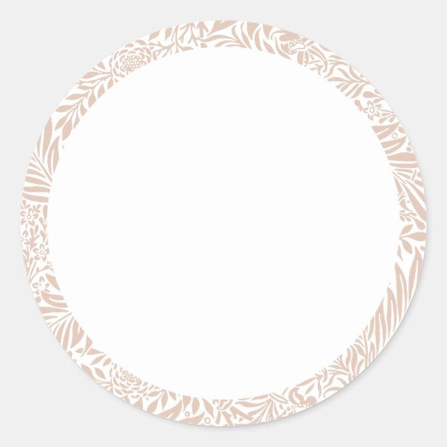Blankbeige und weiße Blumenbezeichnungen Runder Aufkleber (Vorderseite)