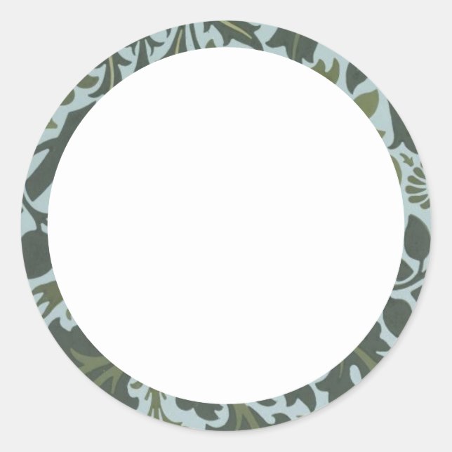 Blankblau und grünes Blumensiegel Runder Aufkleber (Vorderseite)