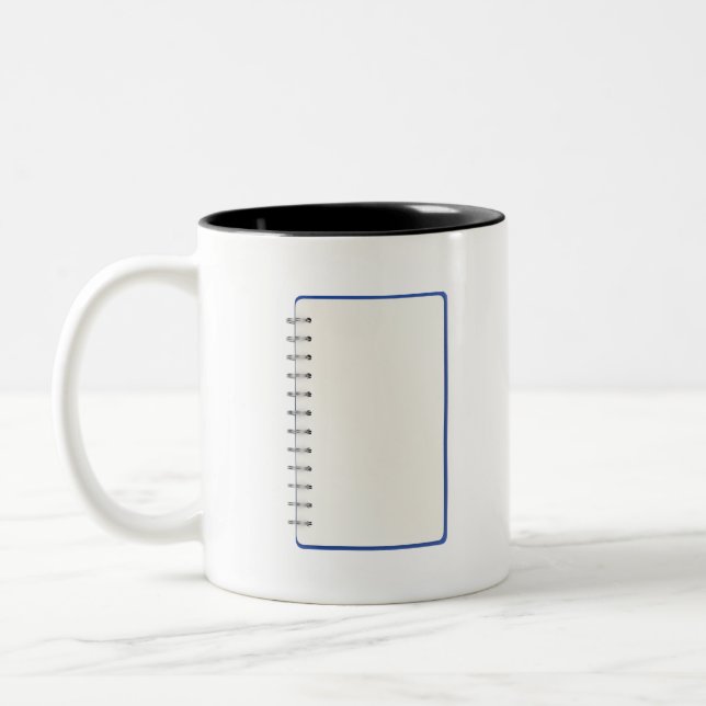 Blanken-Spiralnotebook Zweifarbige Tasse (Links)