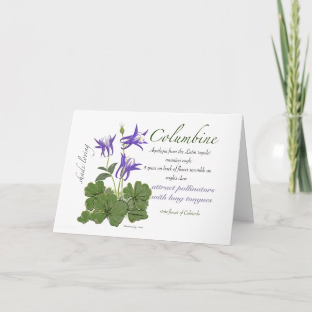 Blankenkarte Columbine Dankeskarte (Vorderseite)