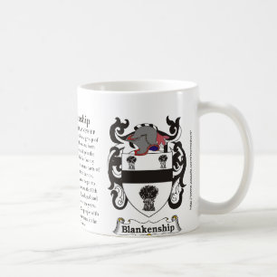 Blankenship, der Ursprung und Bedeutung auf einer Kaffeetasse