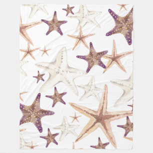 Blanket Beige Creme Lila Seehecht Fleecedecke