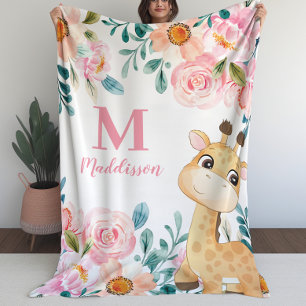 Blanket-Blanket-Girls mit GiraffenMonogramm Fleecedecke