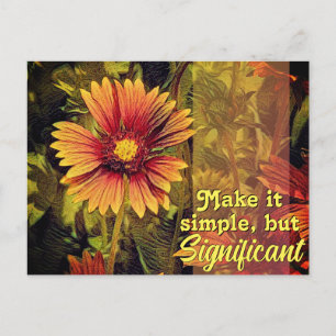 Blanket-Blume Behielt es einfach, aber bedeutend Postkarte