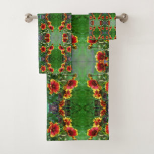 Blanket Blume Daisies Wasserfarbe Abstrakt Badhandtuch Set