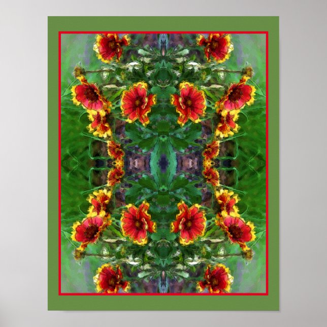 Blanket Blume Daisies Wasserfarbe Abstrakt Poster (Vorne)