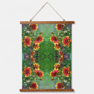 Blanket Blume Daisies Wasserfarbe Abstrakt Wandteppich Mit Holzrahmen