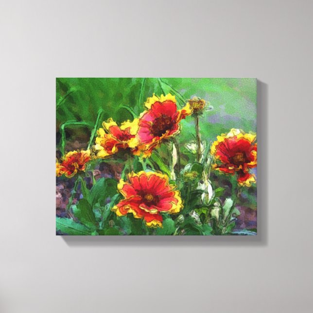 Blanket Blume Daisies Watercolor Leinwanddruck (Vorderseite)