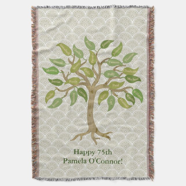 Blanket des Großelterns 27 Leaf Tree Throw Decke (Vorderseite Vertikal)