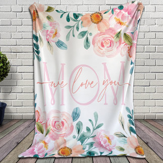 Blanket für Mama Rosa Peony Blume | Wir Liebe Sie Fleecedecke