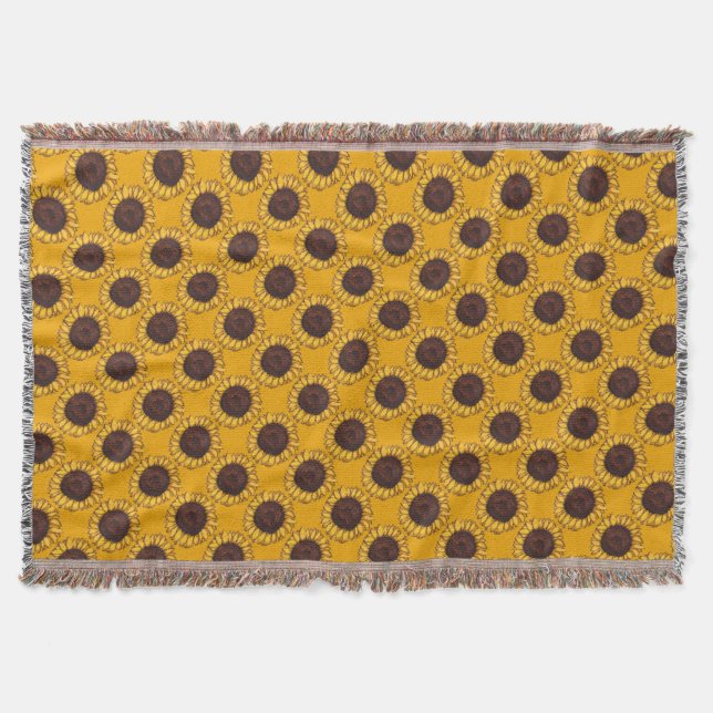 Blanket-Gelb-Sonnenblumen-Kehlkopf Decke (Vorderseite)