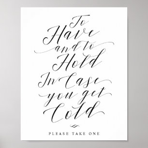 Blanket-Hochzeitssymbol haben und halten Poster