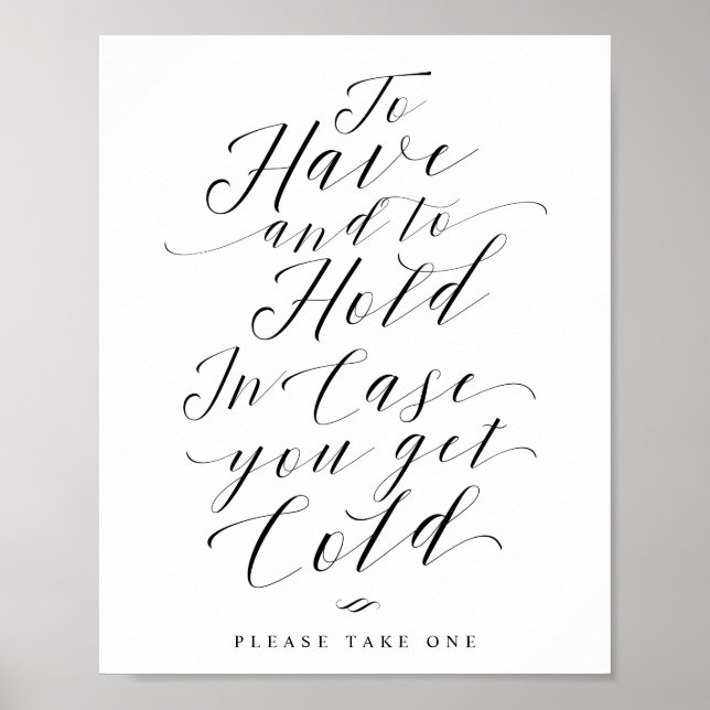 Blanket-Hochzeitssymbol haben und halten Poster (Vorne)