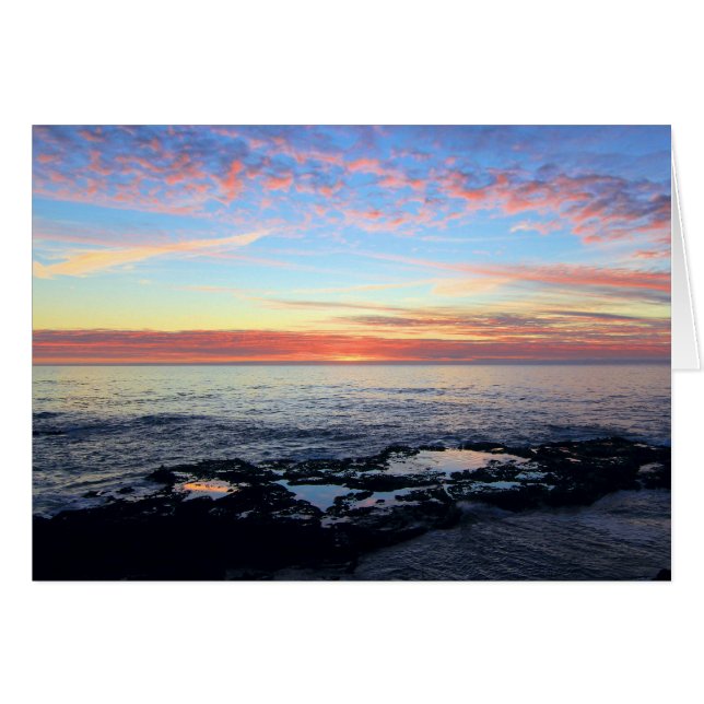 Blankkarte, Sonnenuntergang im Ozean (Vorderseite (Horizontal))