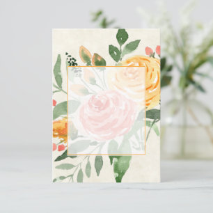 Blanko-Budget Elegantes orangefarbenes Blumenhochz Einladung