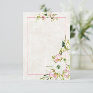 Blanko-Hochzeits-Einladung mit rosa und weißem flo Einladung