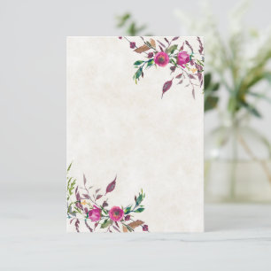 Blanko-Hochzeitsbudget Rosa lose Blumenelemente Einladung