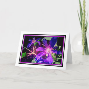 Blankokarte für beleuchtete Clematis-Blume Karte