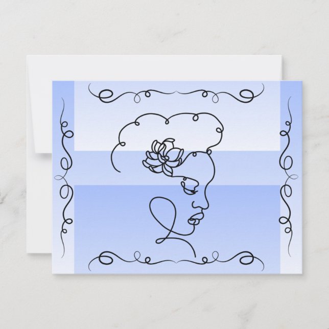 Blankokarte für die Periwinkle Linie Dankeskarte (Vorderseite)