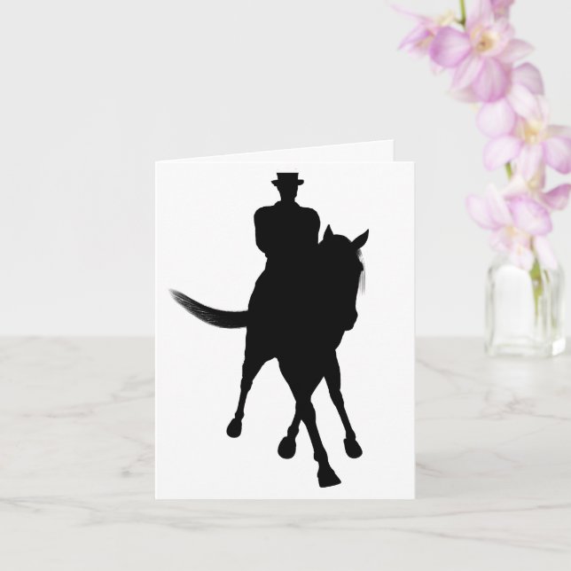 Blankokarte für die Silhouette des Dressurpferdes Karte (Orchidee)