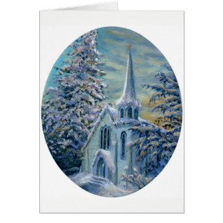 Blankokarte "Kirche im Schnee"