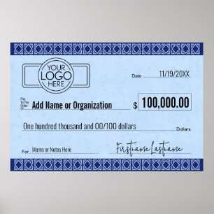 Blankoscheck für Sweepstakes & Awards BLUE ART DEC Poster