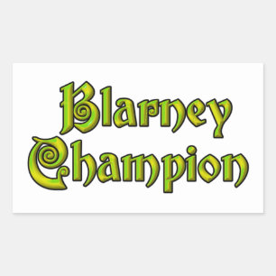 Blarney Champion rectangle blanc autocollants