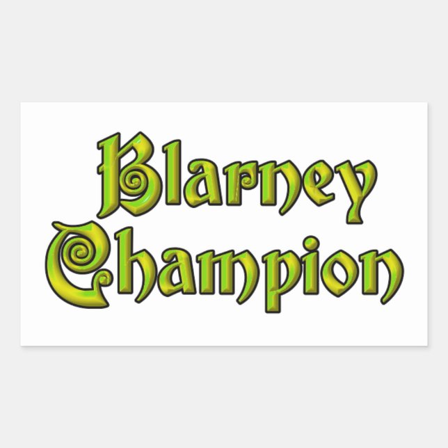 Blarney Champion rectangle blanc autocollants (Devant)