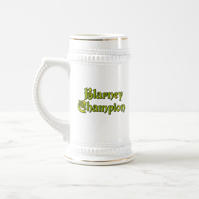 Blarney Champion white stein w gold trimmung Bierglas (Links)