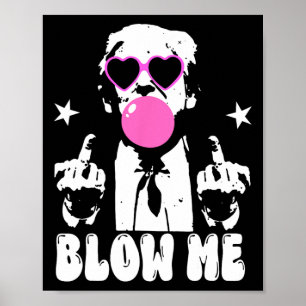 Blas mich lustig Trump Rosa Kaugummi Donald Trump Poster