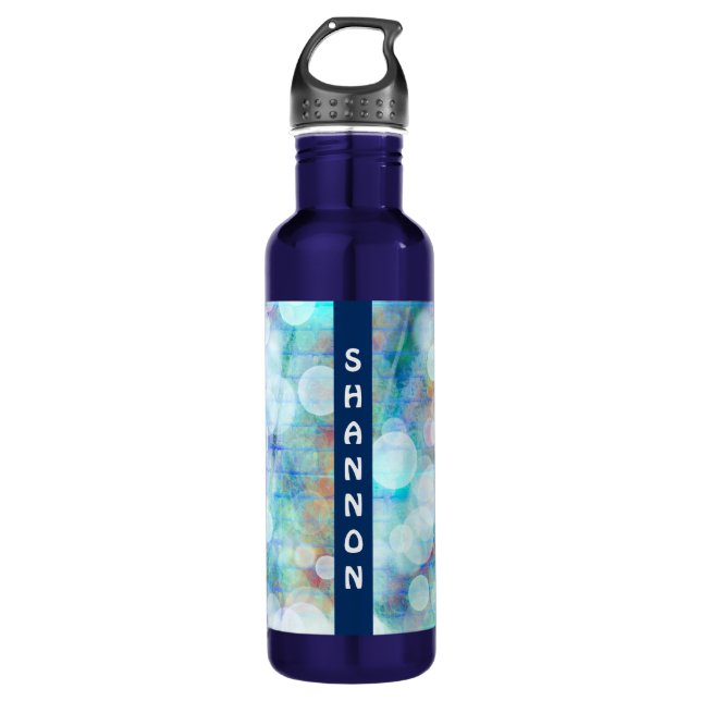 Bläschen Abstraktes Fluid Art Marmor Personalisier Edelstahlflasche (Vorderseite)