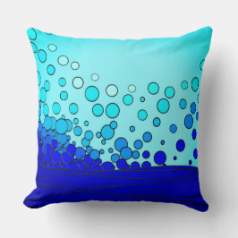 Bläschen aus blauem Wasser Kissen