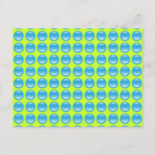Bläschen Blau und grüne Postkarte