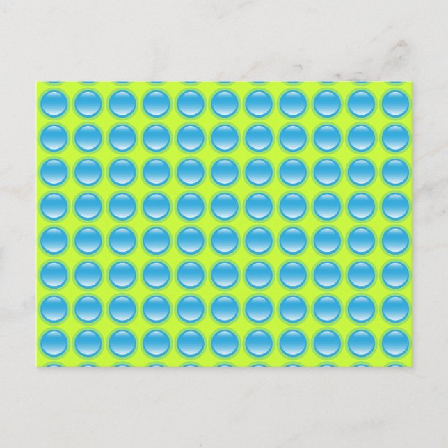 Bläschen Blau und grüne Postkarte (Vorderseite)