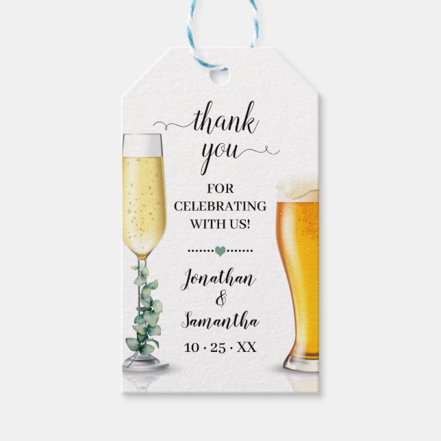 Bläschen & Brauen bevorzugen Brautparty Geschenkanhänger (Vorderseite)