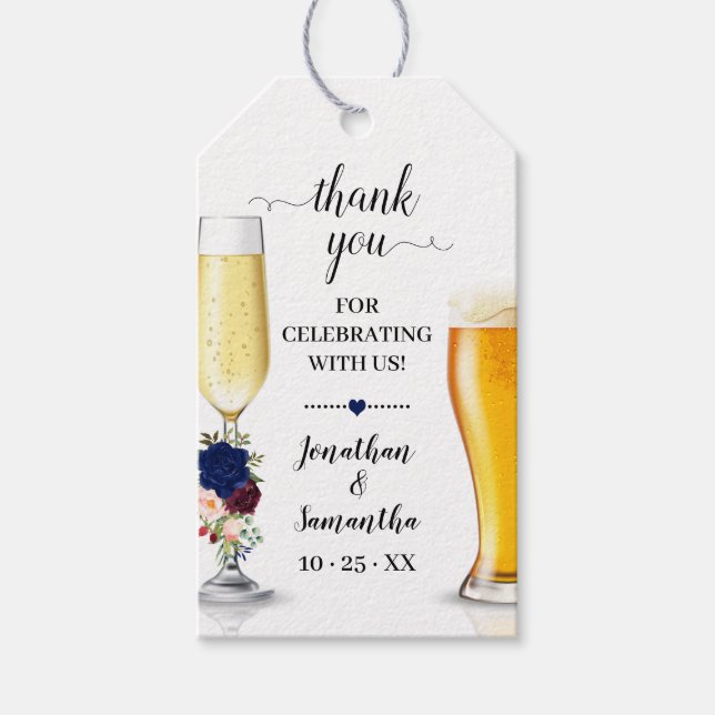 Bläschen & Brauen bevorzugen Brautparty Geschenkanhänger (Vorderseite)