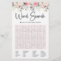 Bläschen | Bridal Word Search Game Card