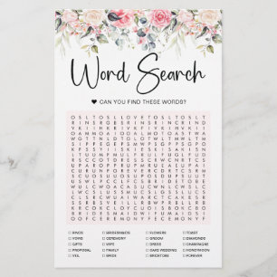 Bläschen   Bridal Word Search Game Card