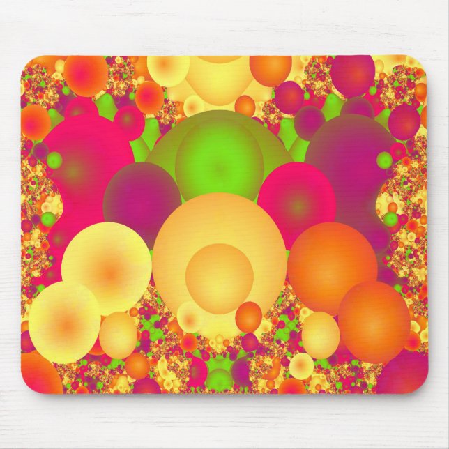 Bläschen Cool Farblich Abstraktes Fraktal Mousepad (Vorne)