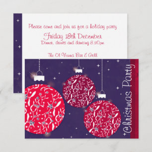 Bläschen funkelnde Wirkung Party Einladung rot